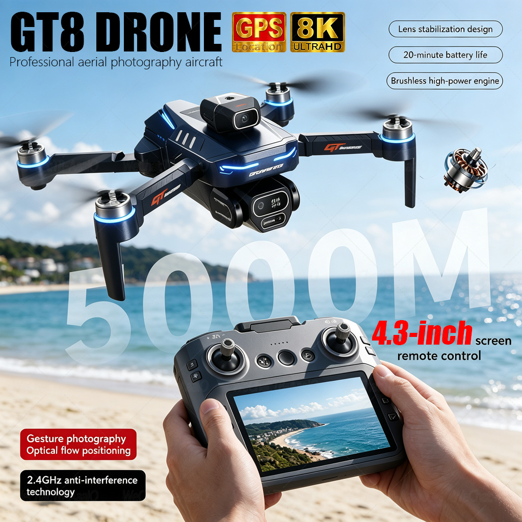 NEW GT8 HD RC Drone 4K Profess - Drone Ae Rc ulasan dan harga